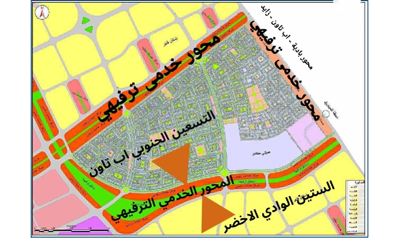 اكبر محاور خدمية ترفيهية مفتوحة تحيط بحي اب تاون اكتوبر